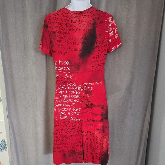 Joseph Ribkoff Size 10 Stunning Red and Black Graphic Dress - Picture 3 of 5